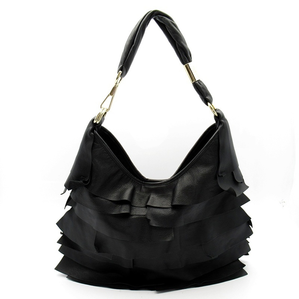 Yves Saint Laurent Saint Tropez Shoulder Bag Leather Black